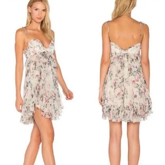 Zimmermann Floral Mini Dress - Pink and Cream - Picture 11 of 12